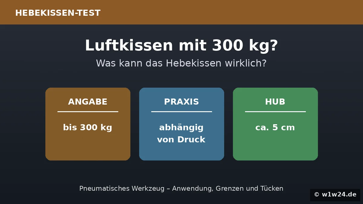 Hebekissen FLY5D - Test mit 300 kg Hubkraft