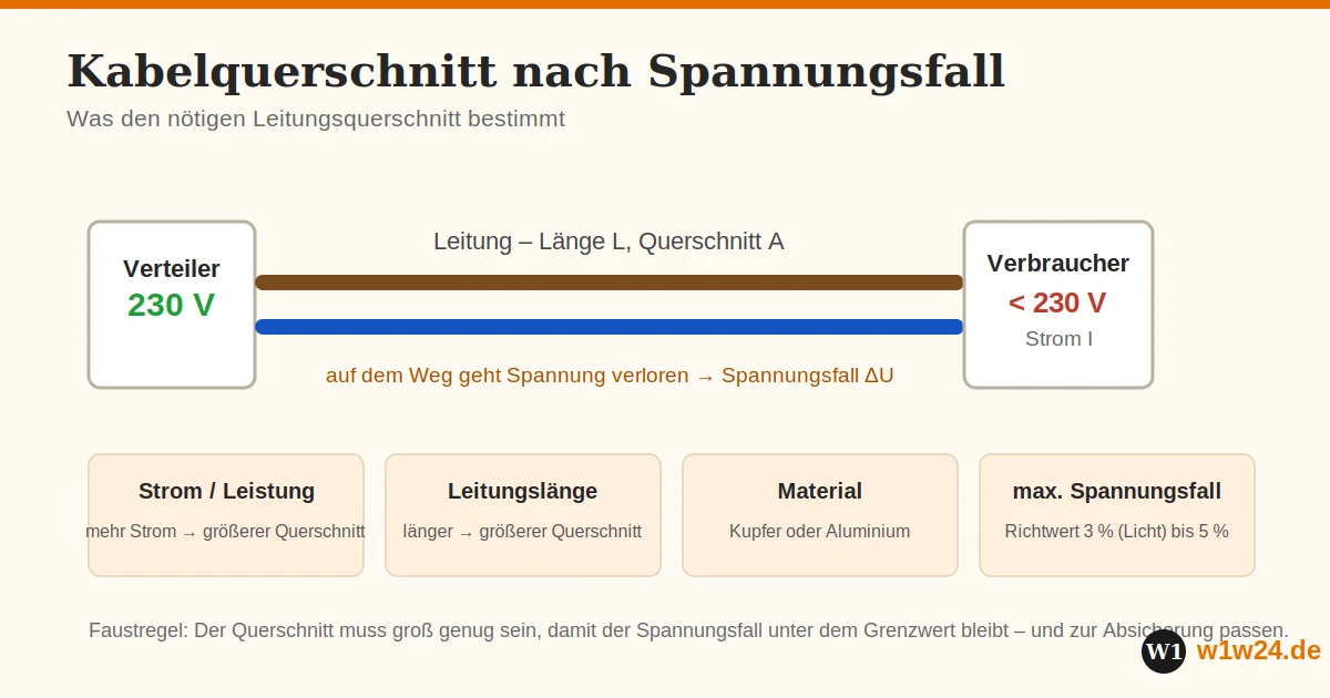 Kabelquerschnitt nach Spannungsfall – was den nötigen Querschnitt bestimmt