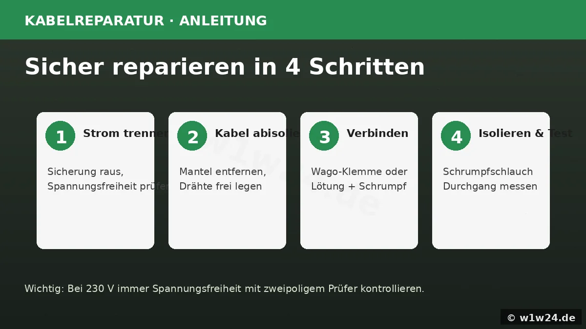 Kabel reparieren in 4 Schritten – sichere Anleitung