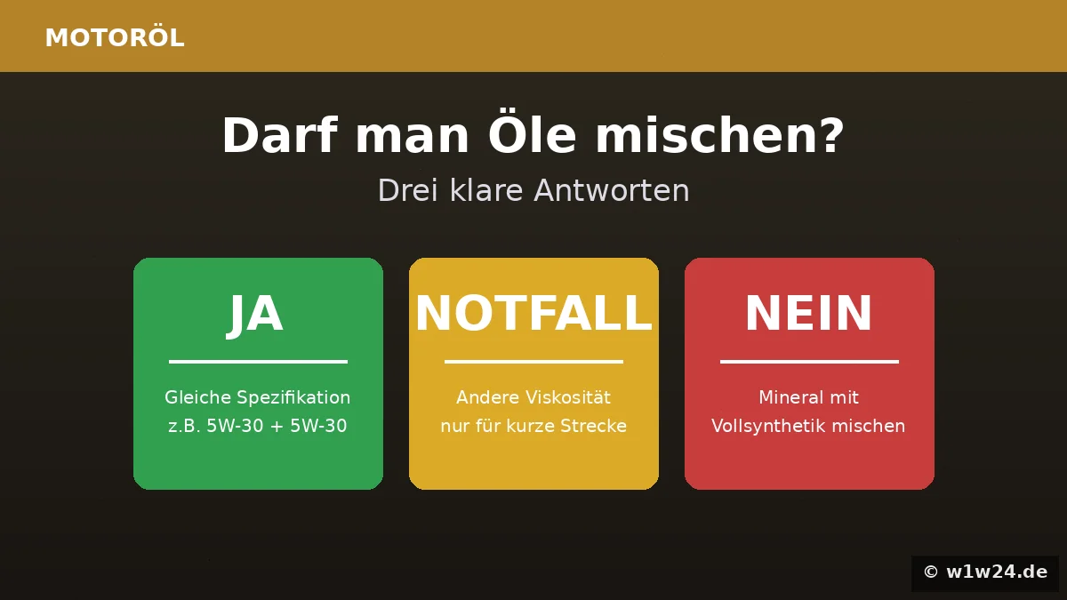 Motoröl mischen – wann es geht und wann nicht