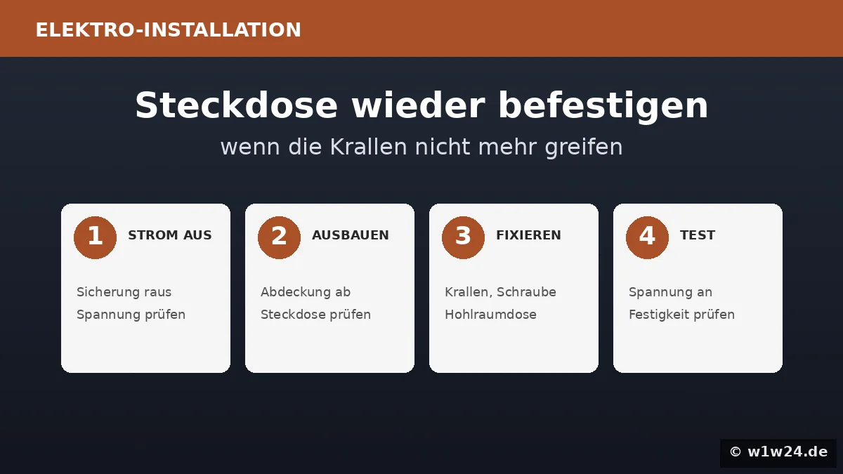 Steckdose wieder befestigen - 4 Schritte