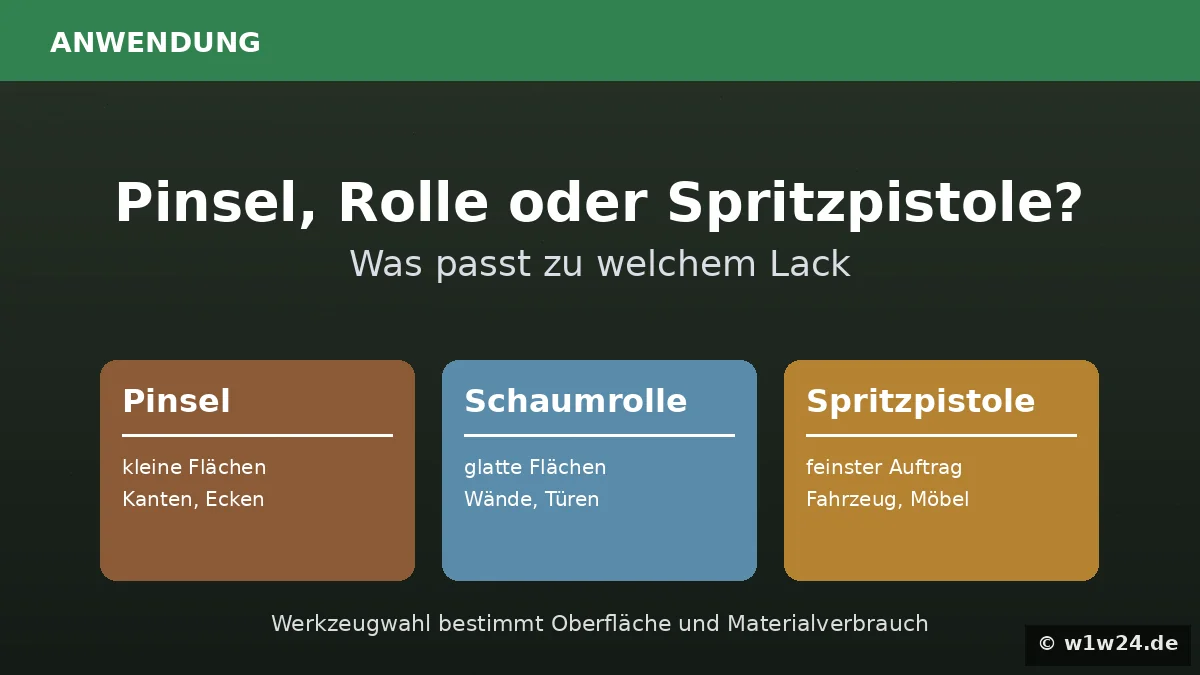 Lack auftragen - Pinsel, Schaumrolle oder Spritzpistole